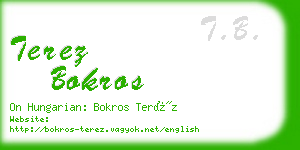 terez bokros business card